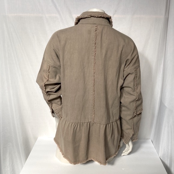 DEMOCRACY Jeans Women’s Brown Denim Open Jacket Size Médium Frayed Detai… - Picture 7 of 8